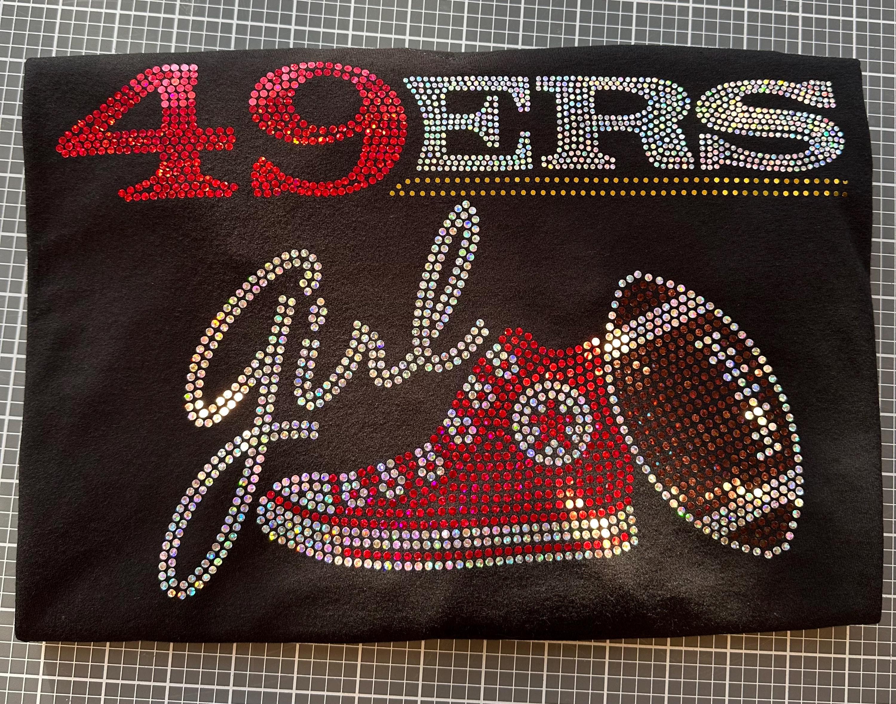 Personalized San Francisco Football Bling Tee, Converse Tennis Shoe, Bling Shoe, Girl, Optional Personalization Name & Number Tee! - Stitch N Bling