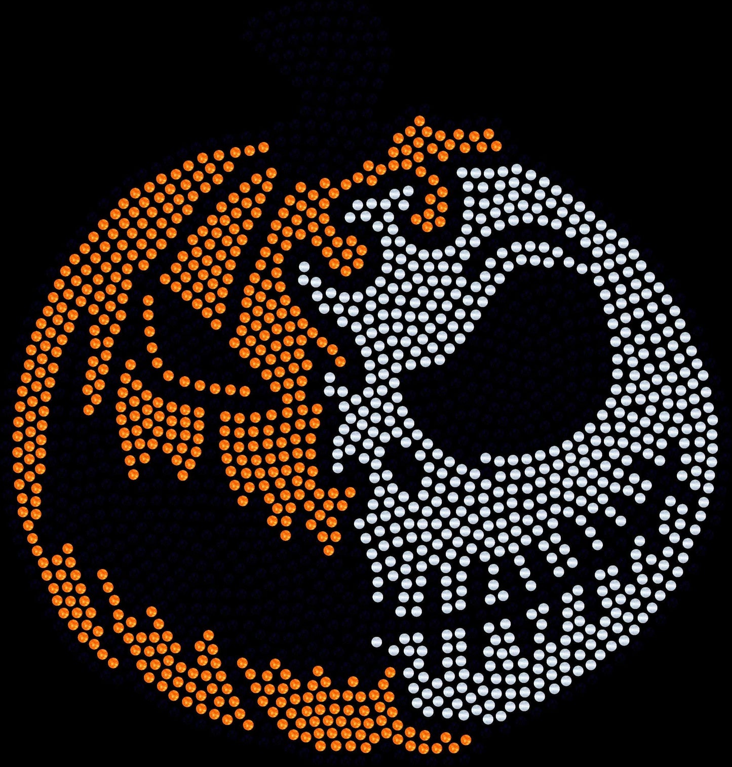 Halloween Bling Tee, T-Shirt Jack O Lantern Spangle Design! Halloween Pumpkin Tee, Long Sleeve or Sweatshirt! - Stitch N Bling