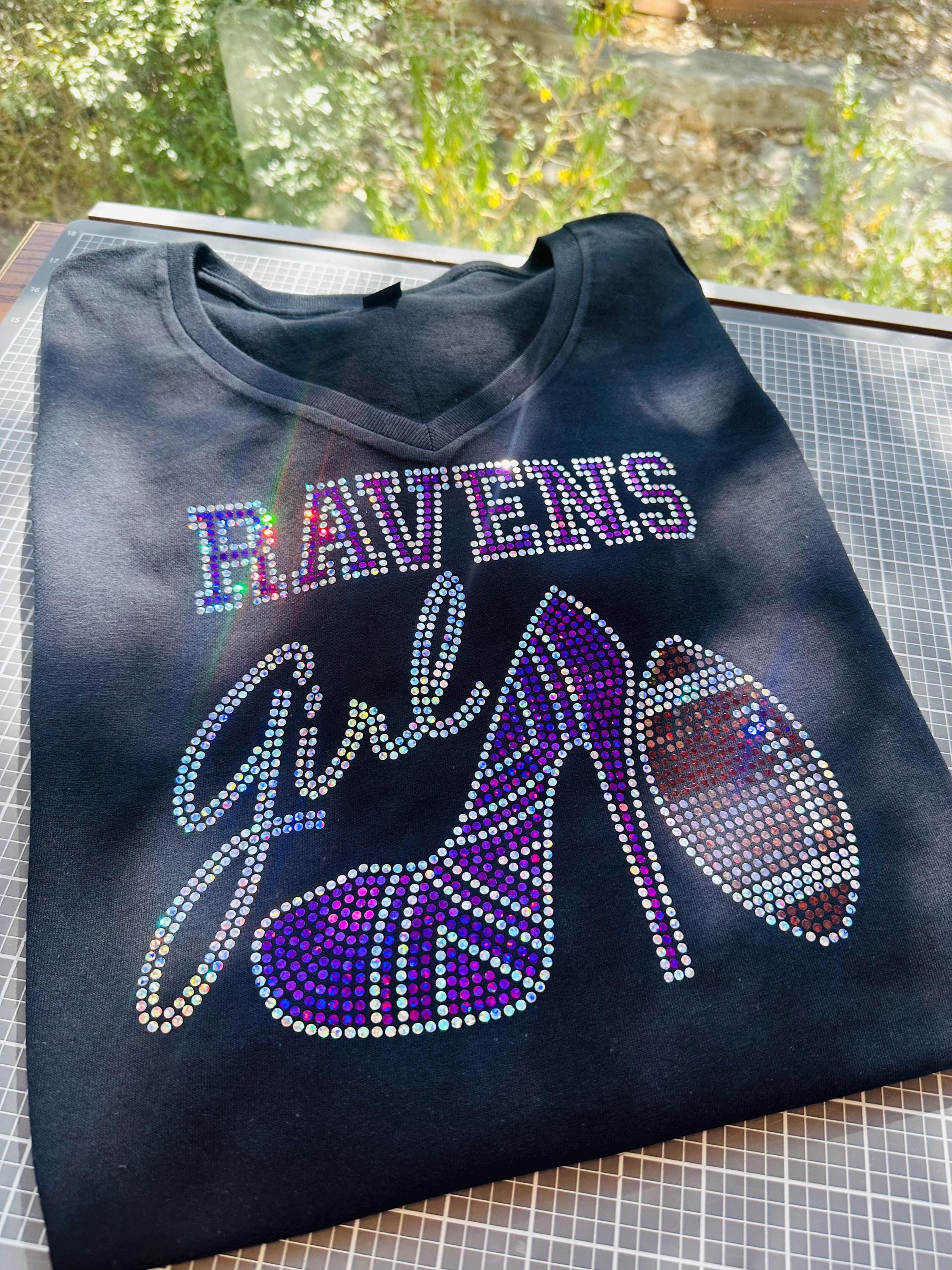 Personalized Baltimore Ravens Bling Tee, High Heel Shoe, Ravens Girl, Personalization Optional! Long sleeve and Sweatshirts! - Stitch N Bling