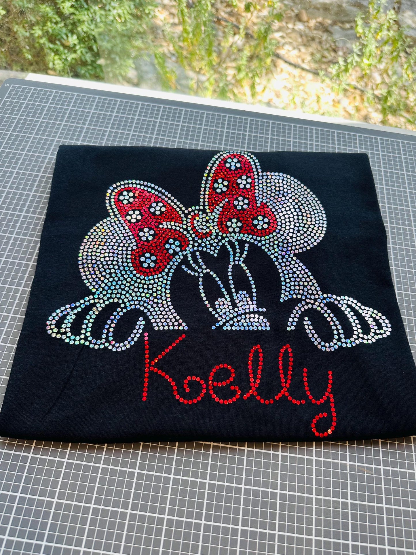Personalized Mouse Peek a Boo Bling/ Girl Mouse Tee/ Children & Adult Sizes Available, Sweatshirts and Tees