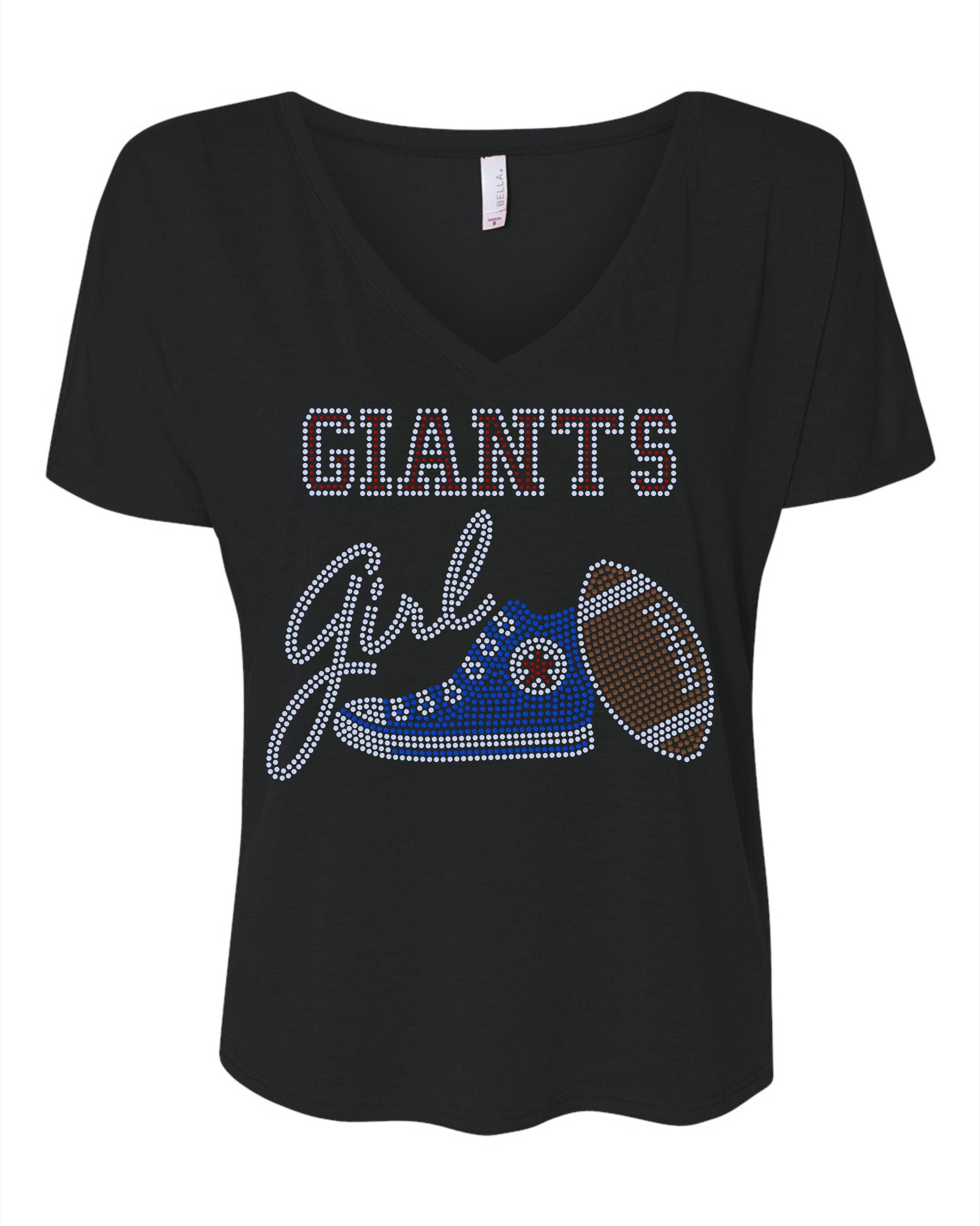 Personalized New York Giants Bling Tee, Converse Shoe, Giants Girl, Personalization Optional! Sweatshirts and Long sleeve Available! - Stitch N Bling