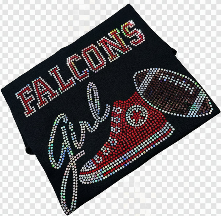 Personalized Atlanta Falcons Bling Tee, Tennis Shoe, Falcons Girl, Personalization Optional! Long sleeve and Sweatshirts! - Stitch N Bling