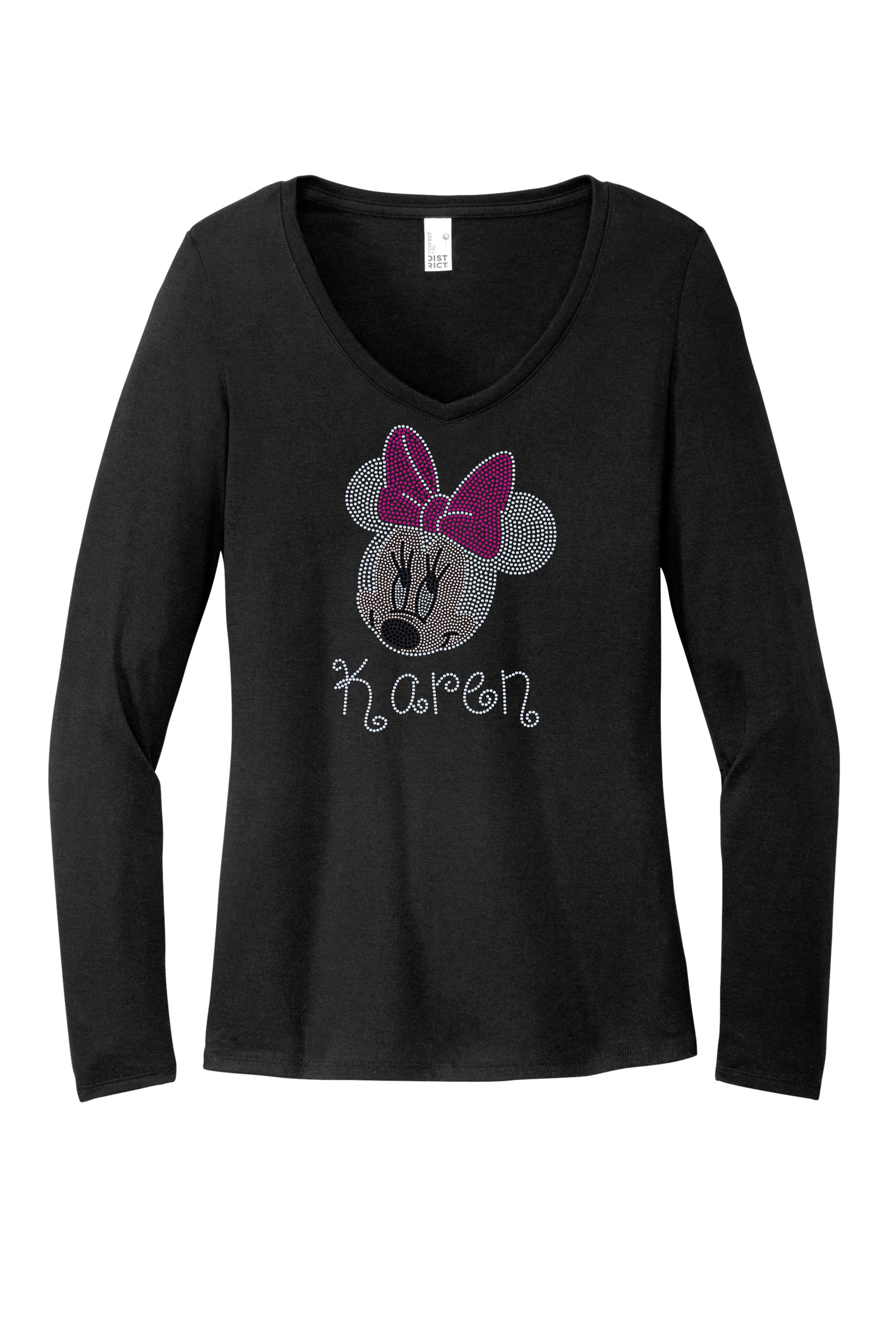 Girl Mouse Bling Apparel – Youth Girls, Ladies V-Neck Tee, Unisex Crewneck, Ladies Long Sleeve V-Neck Shirt, Unisex Sweatshirt/ Children & Adult Sizes Available, Sweatshirts / Free Personalization