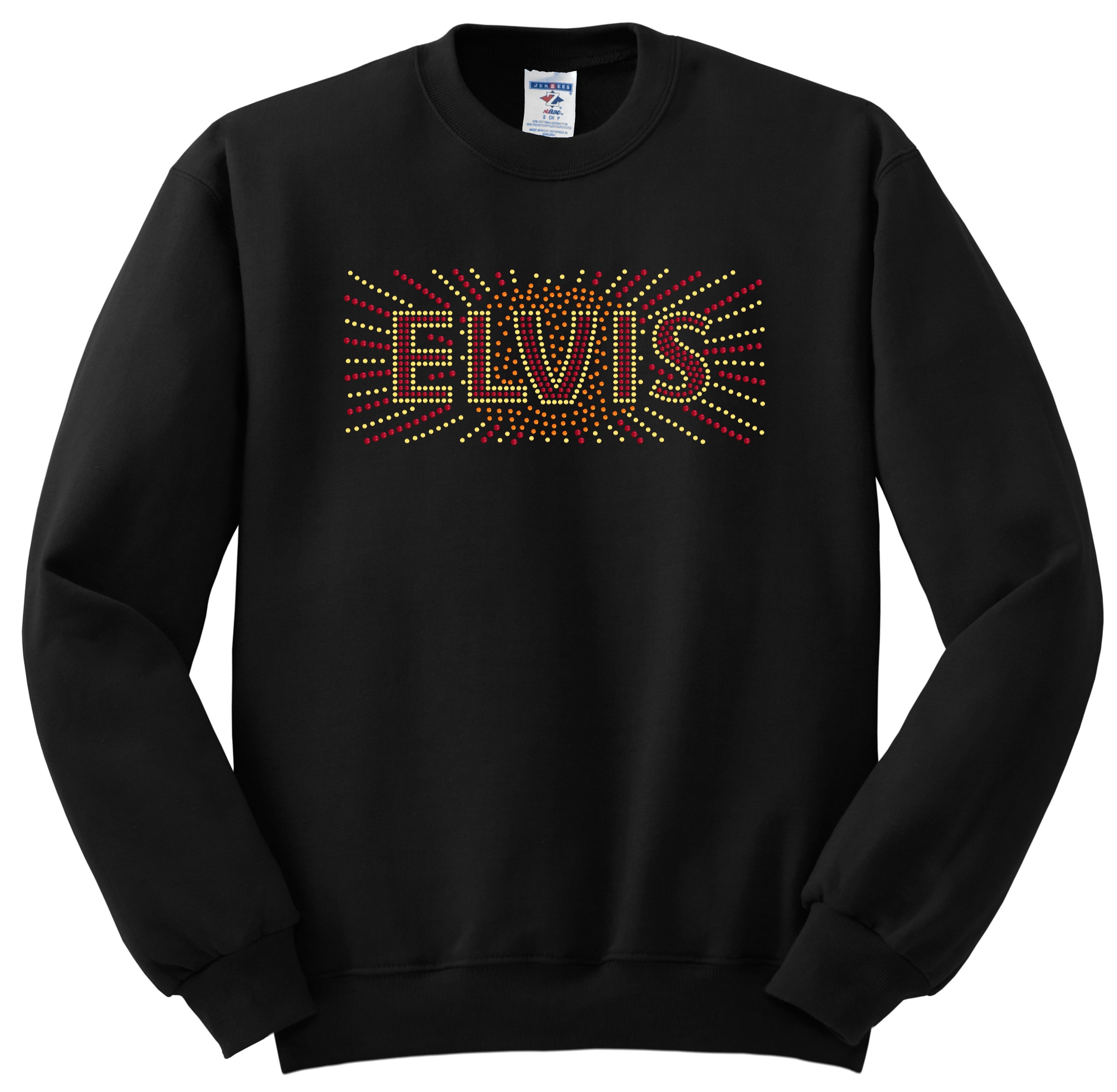 Elvis Presley Lights Bling Apparel – Ladies V-Neck Tee, Unisex Crewneck, Ladies Long Sleeve V-Neck Shirt, Unisex Sweatshirt