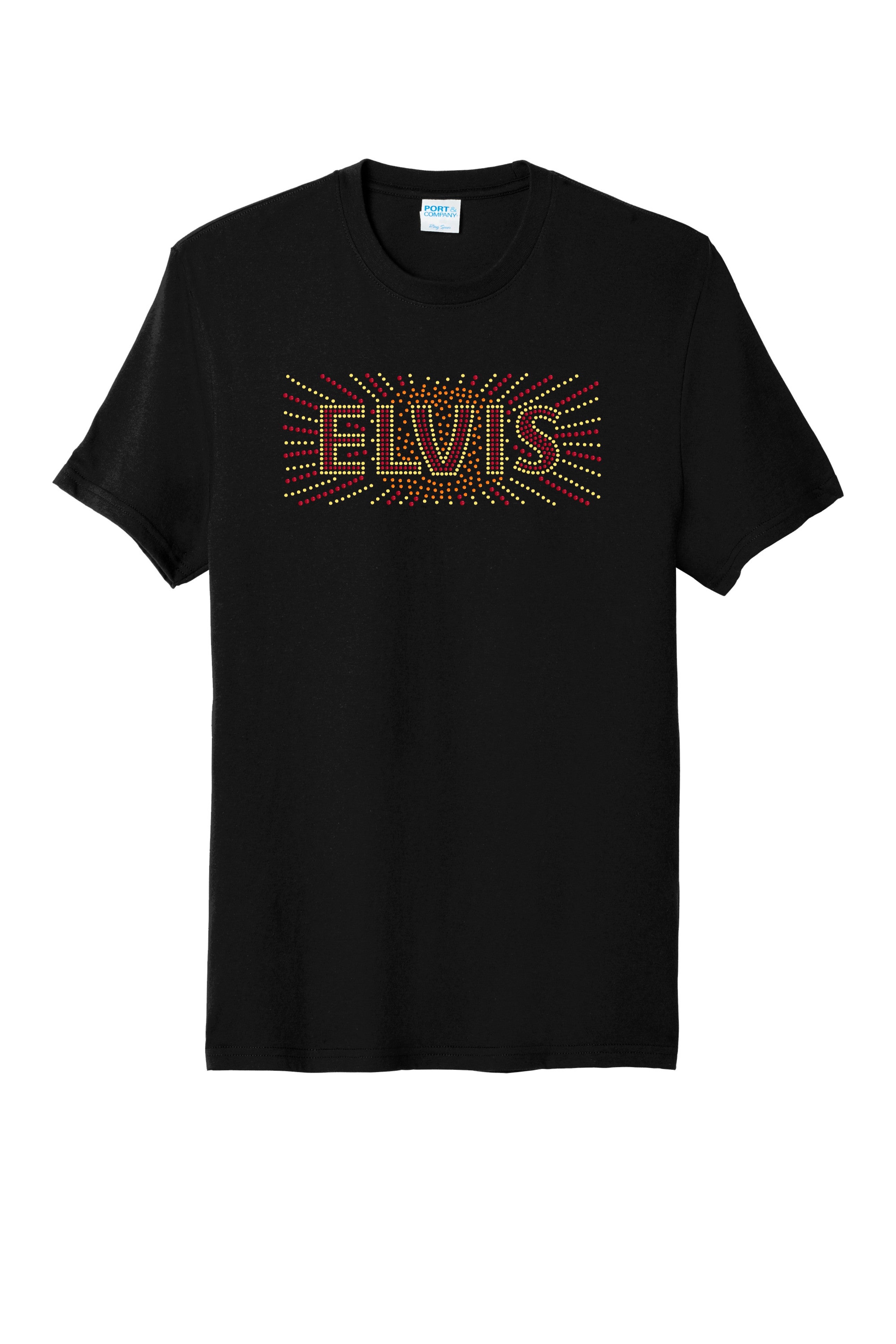 Elvis Presley Lights Bling Apparel – Ladies V-Neck Tee, Unisex Crewneck, Ladies Long Sleeve V-Neck Shirt, Unisex Sweatshirt