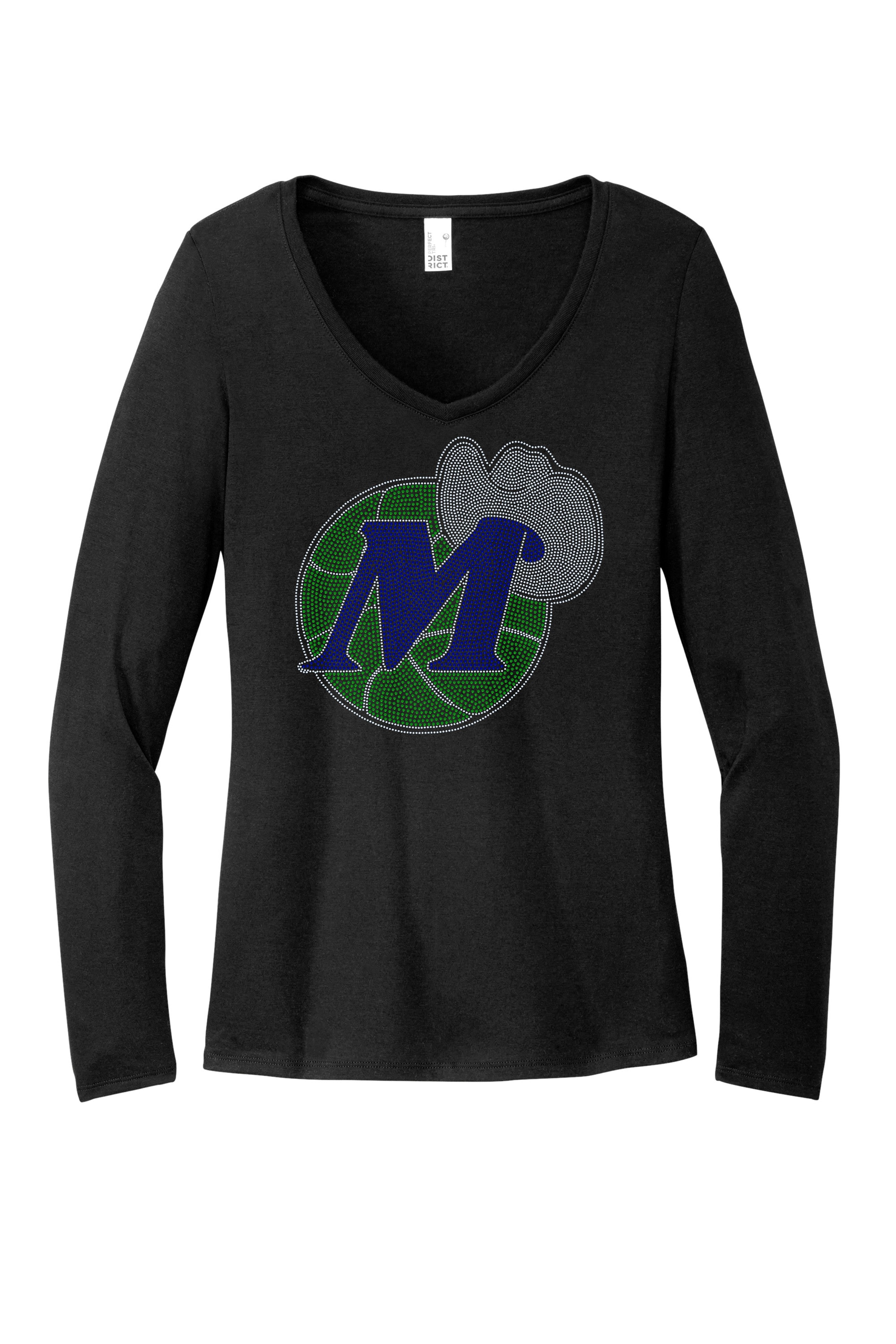 Dallas Mavericks Cowboy Hat Basketball Bling Apparel – Ladies V-Neck Tee, Unisex Crewneck, Ladies Long Sleeve V-Neck Shirt, Unisex Sweatshirt
