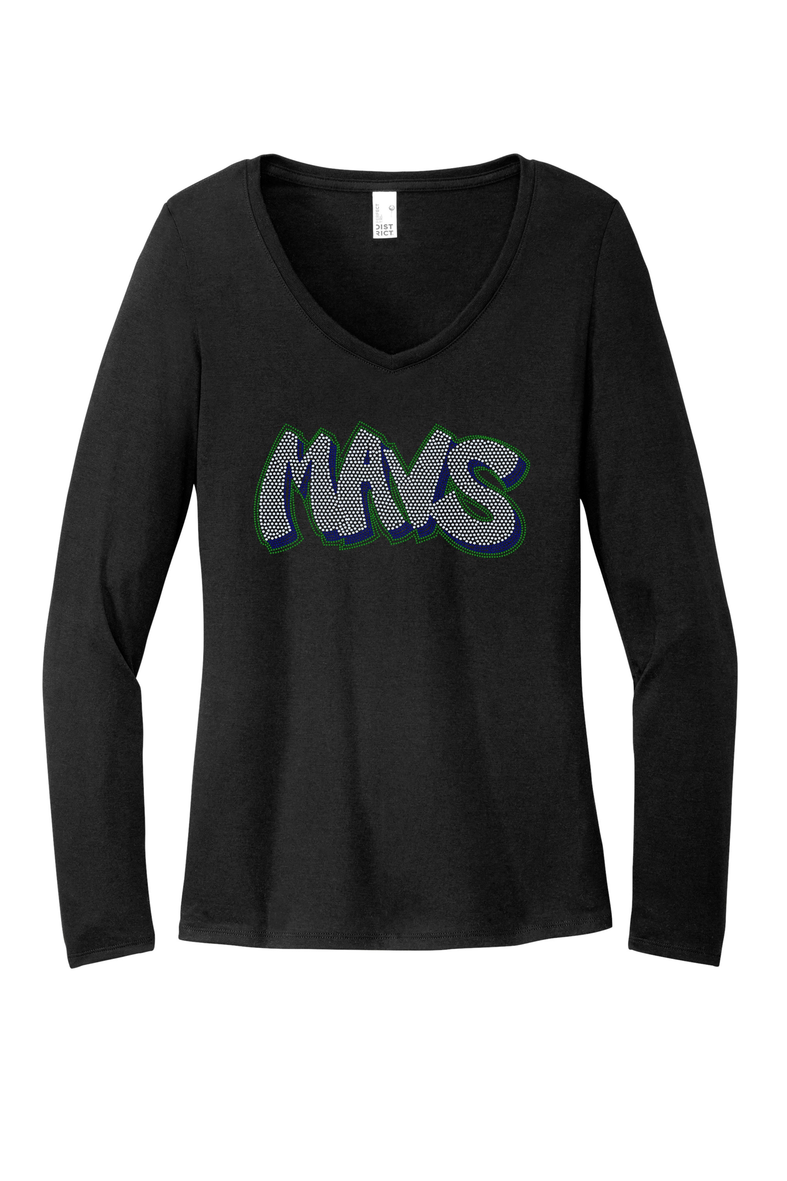 Dallas Mavericks Basketball Bling Apparel – Ladies V-Neck Tee, Unisex Crewneck, Ladies Long Sleeve V-Neck Shirt, Unisex Sweatshirt