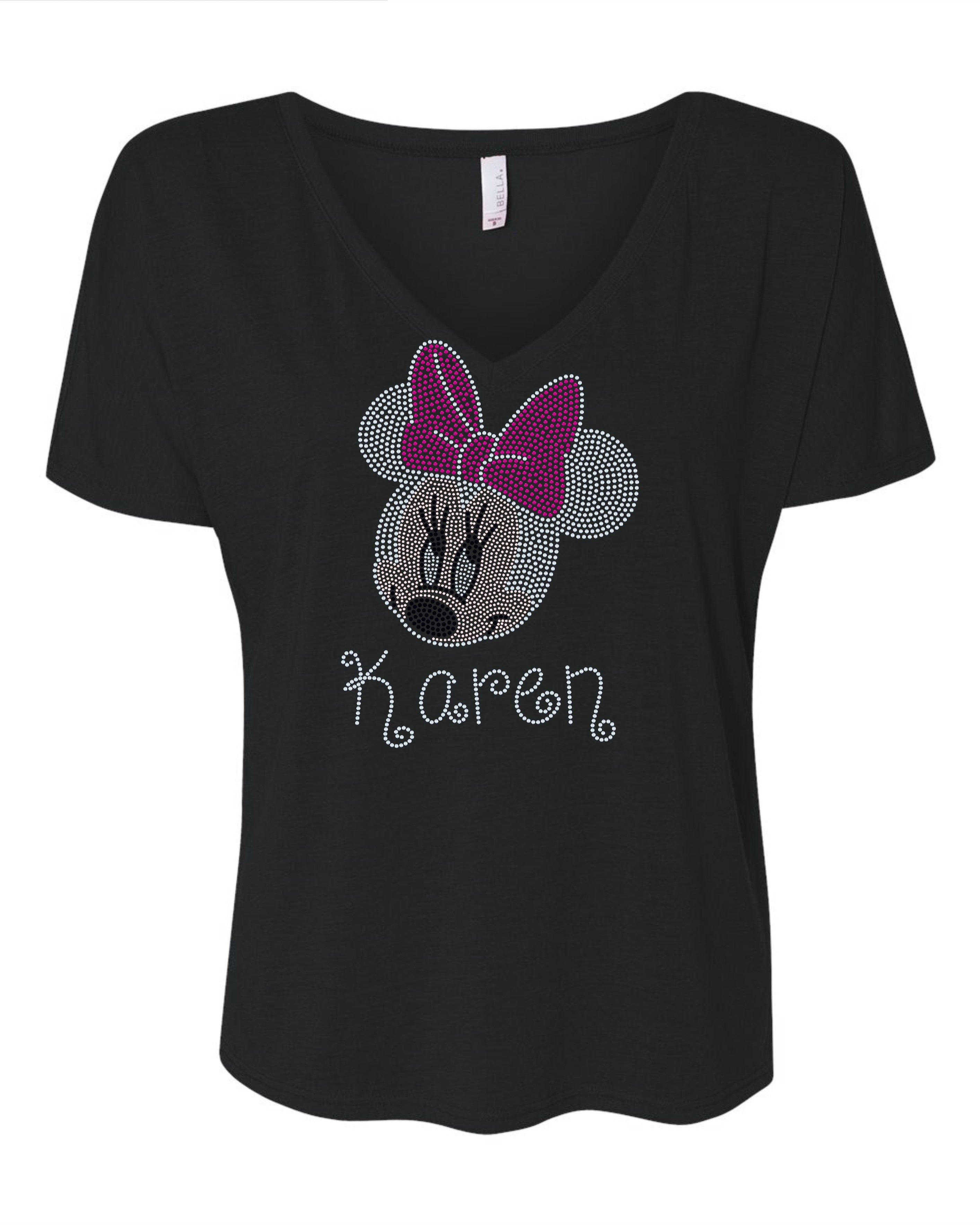 Girl Mouse Bling Apparel – Youth Girls, Ladies V-Neck Tee, Unisex Crewneck, Ladies Long Sleeve V-Neck Shirt, Unisex Sweatshirt/ Children & Adult Sizes Available, Sweatshirts / Free Personalization