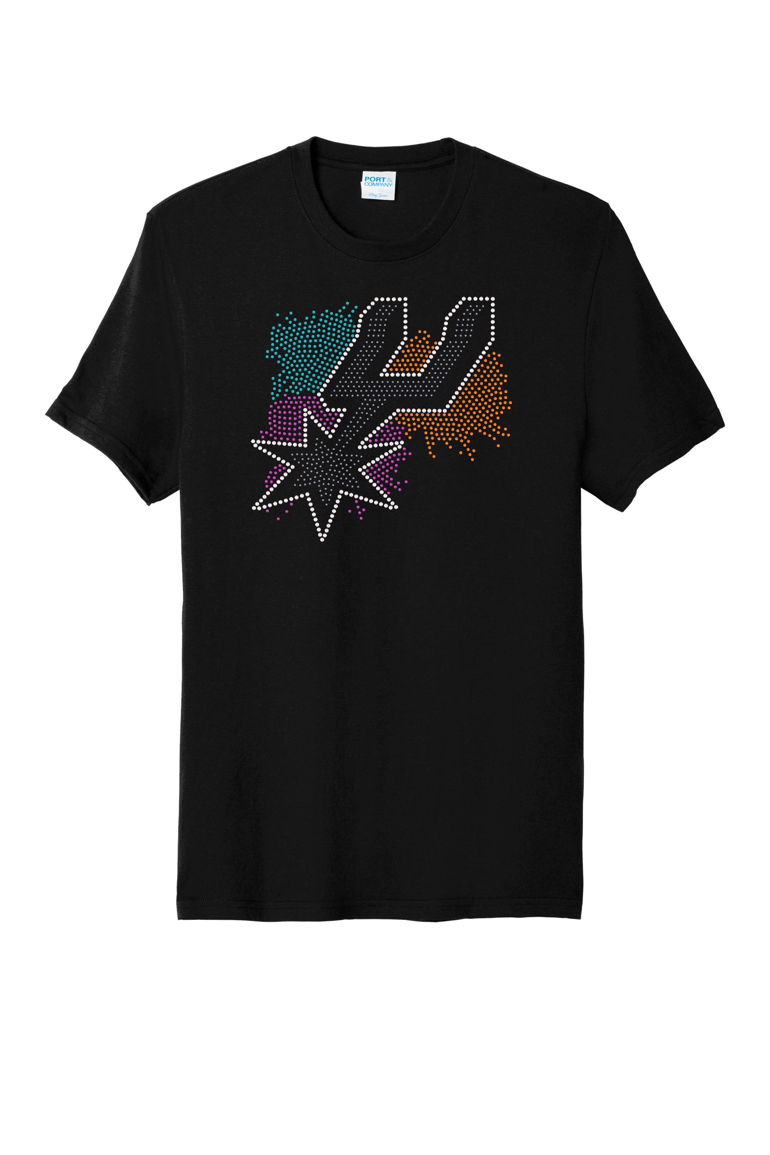San Antonio Spurs Retro Pom Pom Basketball Bling Apparel – Ladies V-Neck Tee, Unisex Crewneck, Ladies Long Sleeve V-Neck Shirt, Unisex Sweatshirt