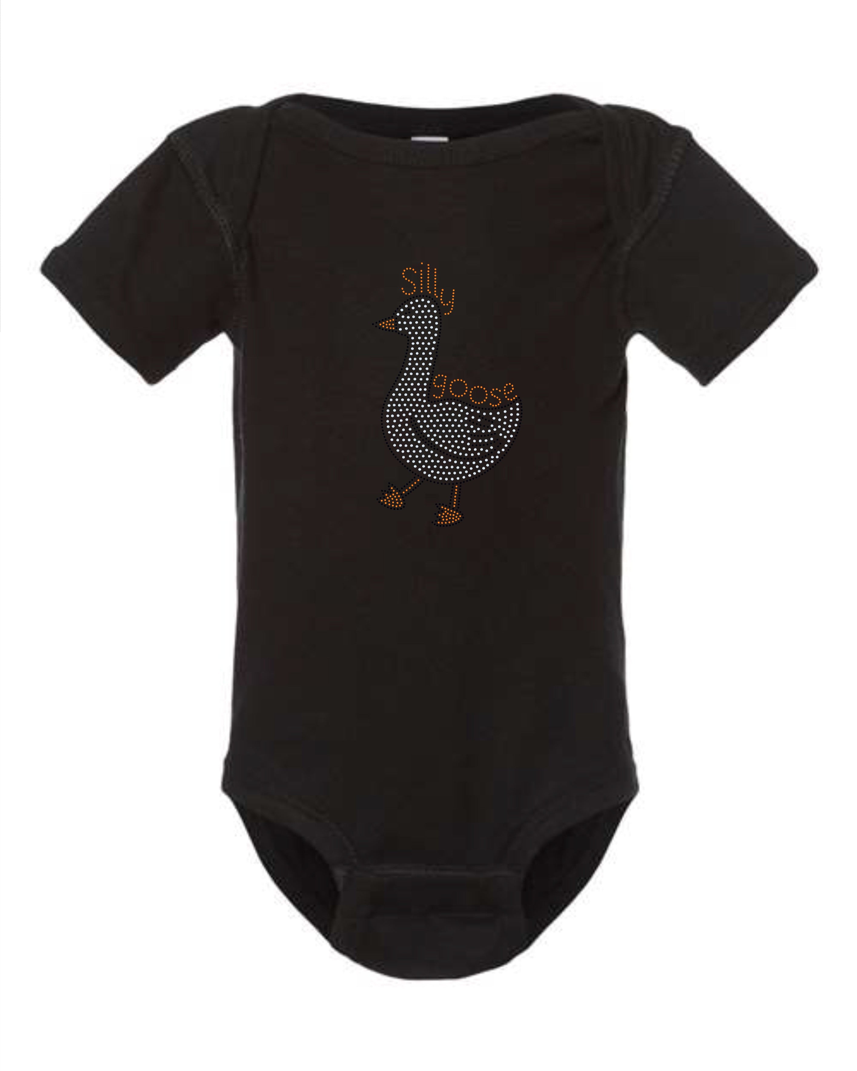 Silly Goose Onesie or Tee / Goose Bling Onesie! Baby Bling! Youth Tee / T-Shirt Bling! Free Personalization Available! - Stitch N Bling