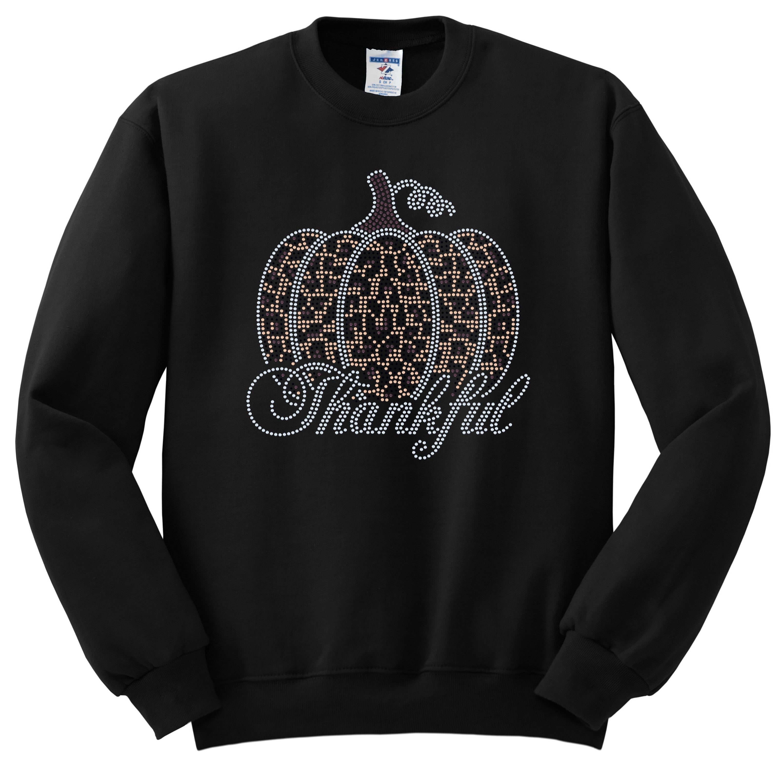 Thankful Leopard Pumpkin Bling Apparel – Ladies V-Neck Tee, Unisex Crewneck, Ladies Long Sleeve V-Neck Shirt, Unisex Sweatshirt