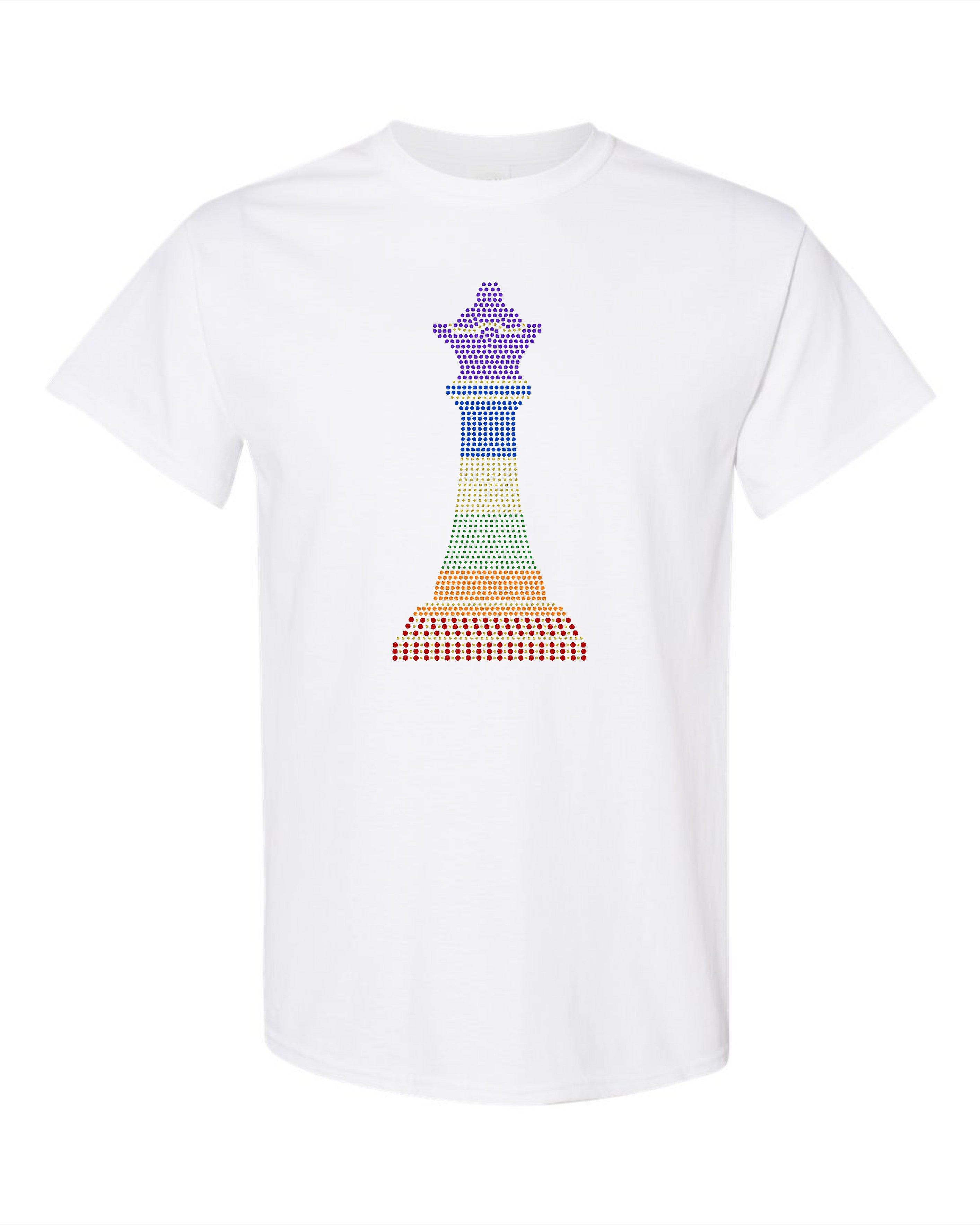 Pride Queen Bling Tee, Sparkling Pride Bling T-Shirt, Pride Chess Piece Tee, Tank or Sweatshirt Available - Stitch N Bling