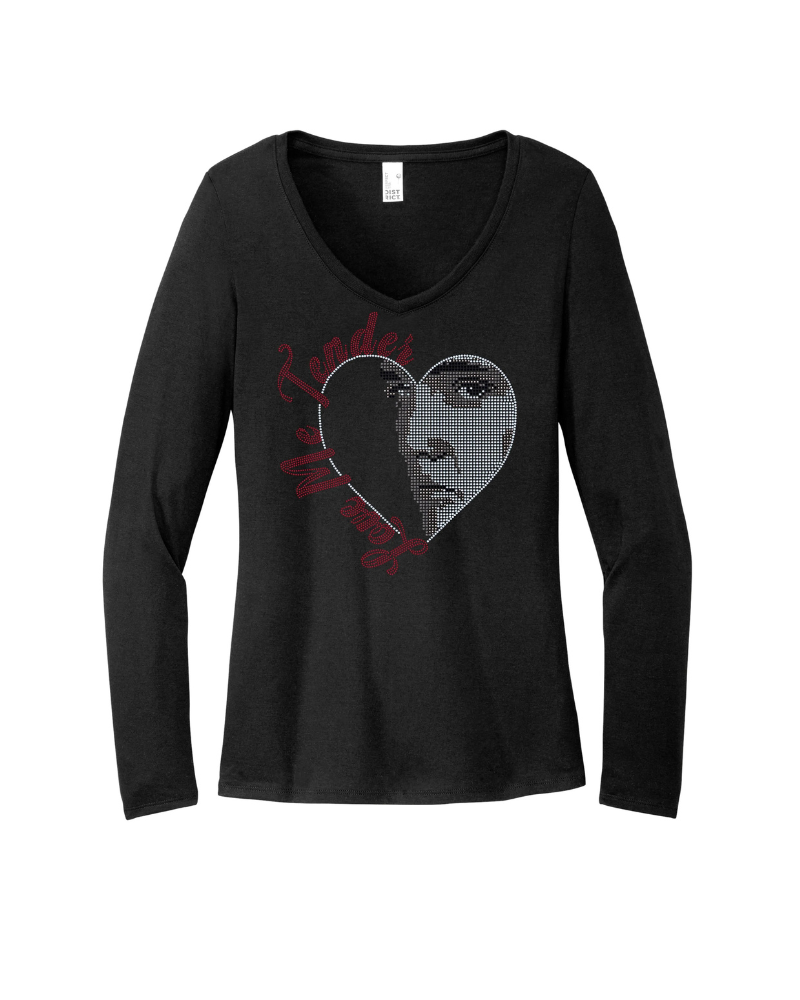 Elvis Love Me Tender Valentine Bling Apparel – Ladies V-Neck Tee, Unisex Crewneck, Ladies Long Sleeve V-Neck Shirt, Unisex Sweatshirt