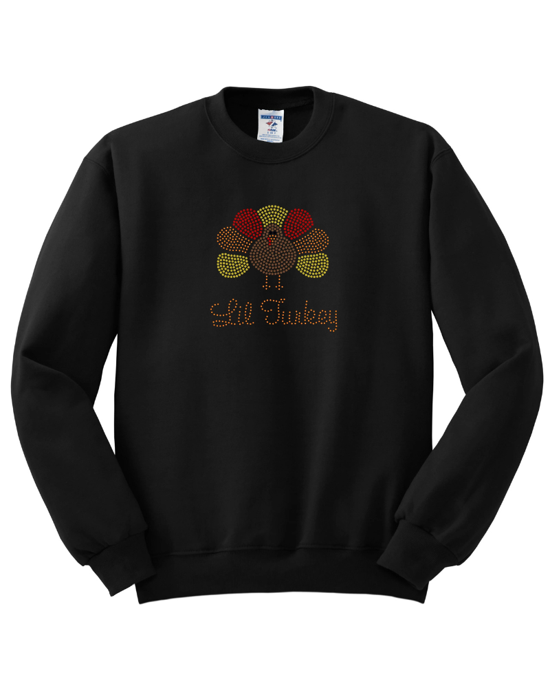 Lil Turkey Bling Apparel – Ladies V-Neck Tee, Unisex Crewneck, Ladies Long Sleeve V-Neck Shirt, Unisex Sweatshirt