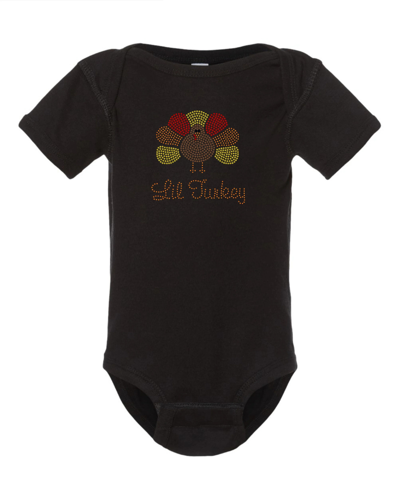Lil Turkey Bling Apparel – Youth Girls and Baby Onesie