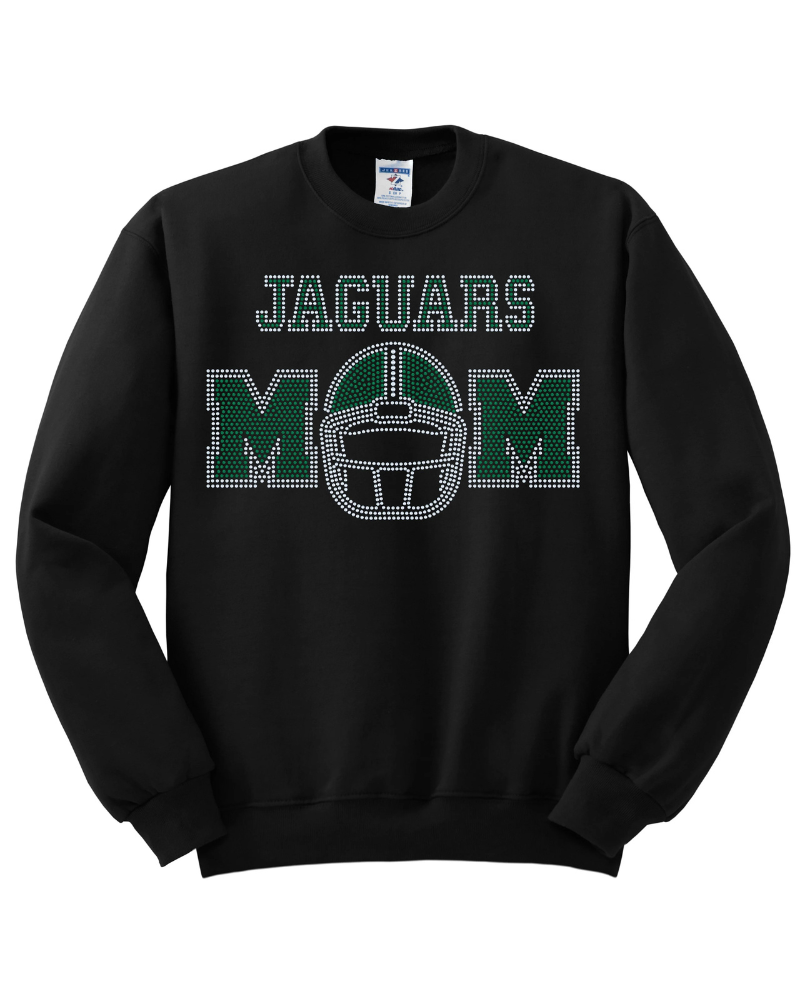 Football Mom with Customized Team Name Bling Apparel – Ladies V-Neck Tee, Unisex Crewneck, Ladies Long Sleeve V-Neck Shirt, Unisex Sweatshirt