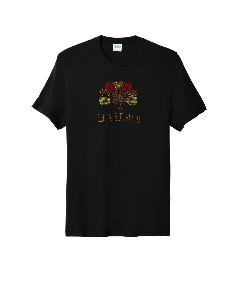 Lil Turkey Bling Apparel – Ladies V-Neck Tee, Unisex Crewneck, Ladies Long Sleeve V-Neck Shirt, Unisex Sweatshirt