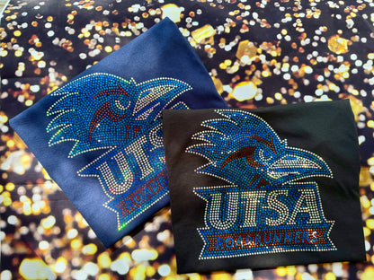 UTSA Roadrunners Texas University! University of Texas at San Antonio College Bling/Sports University Sparkle/Texas Sports Bling Tee or Tank - Stitch N Bling