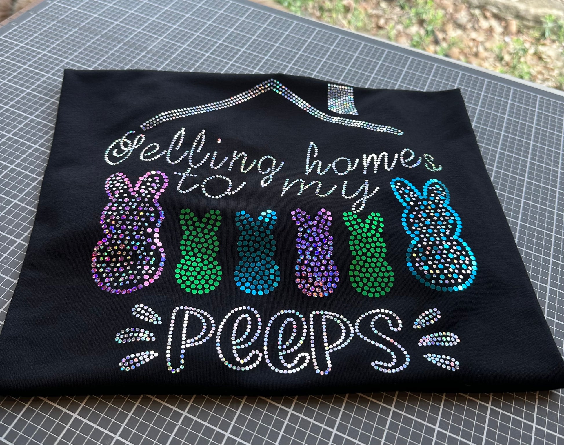 Selling Homes to My Peeps! Easter Real Estate Bling Tee / REALTOR Work Tee Sparkly Spangle Collared Tee / Bunny Rabbit Holiday Tee/ Polo Option - Stitch N Bling