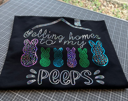 Selling Homes to My Peeps! Easter Real Estate Bling Tee / REALTOR Work Tee Sparkly Spangle Collared Tee / Bunny Rabbit Holiday Tee/ Polo Option - Stitch N Bling