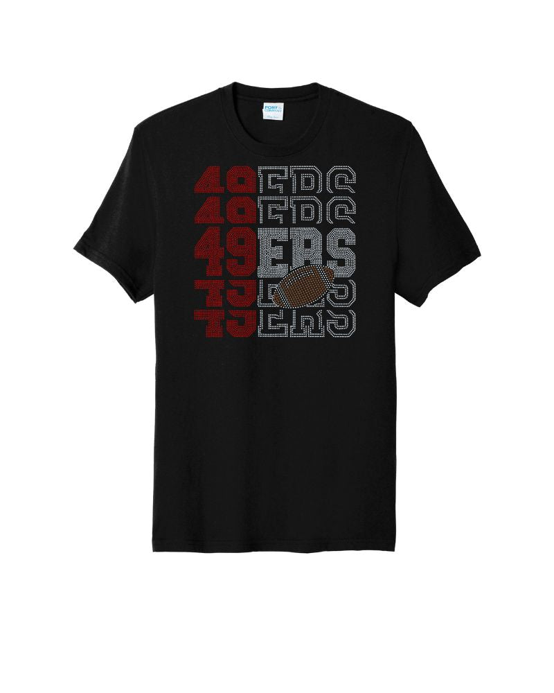 San Francisco 49ers Football Bling Apparel – Ladies V-Neck Tee, Unisex Crewneck, Ladies Long Sleeve V-Neck Shirt, Unisex Sweatshirt