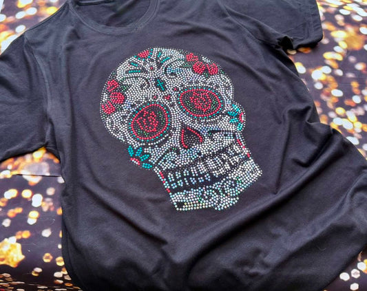 Rose Skull Spangle Transfer, Halloween Spangle Transfer, Day of The Dead Hotfix Transfer