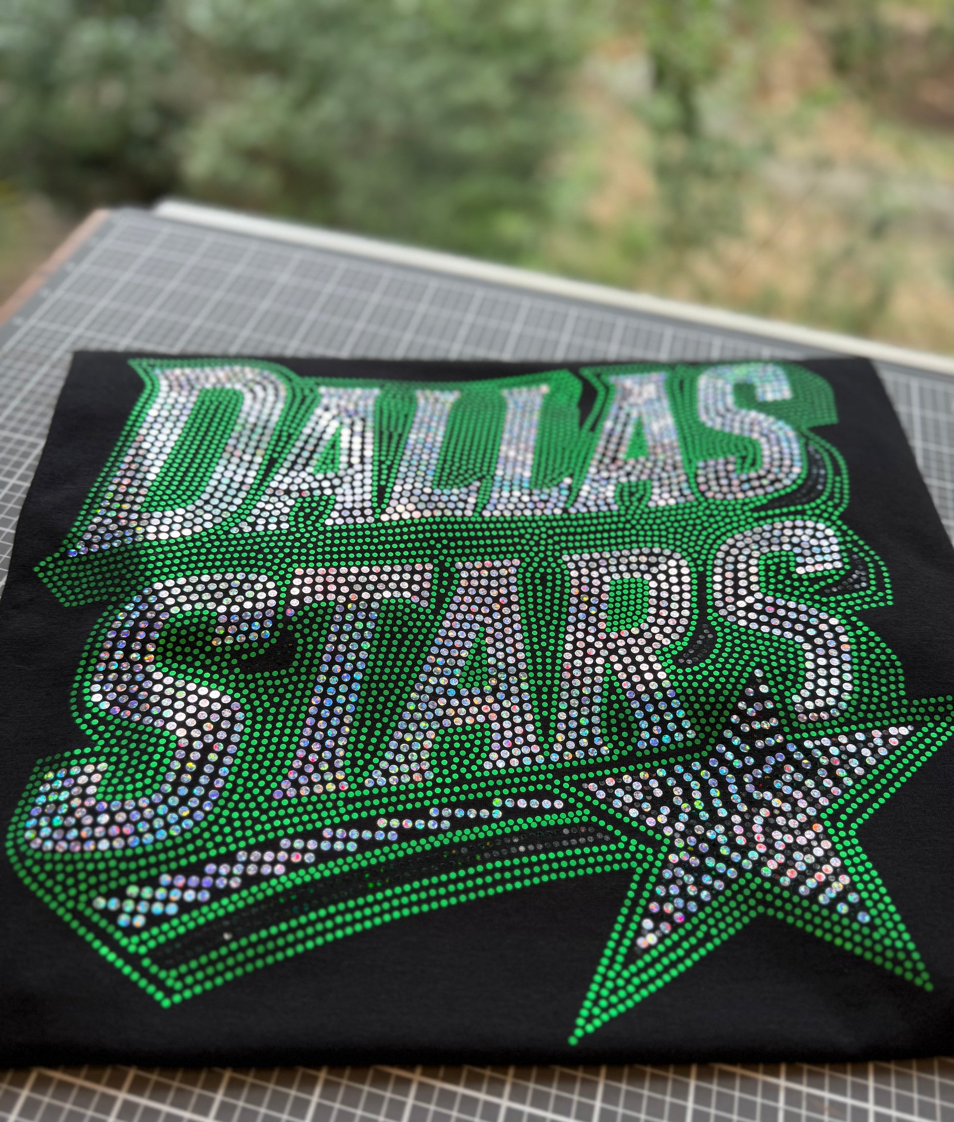 Dallas Stars Bling Tee, Hockey Bling T-Shirt, Dallas Hockey, Optional Personalization Name & Number Tee! - Stitch N Bling