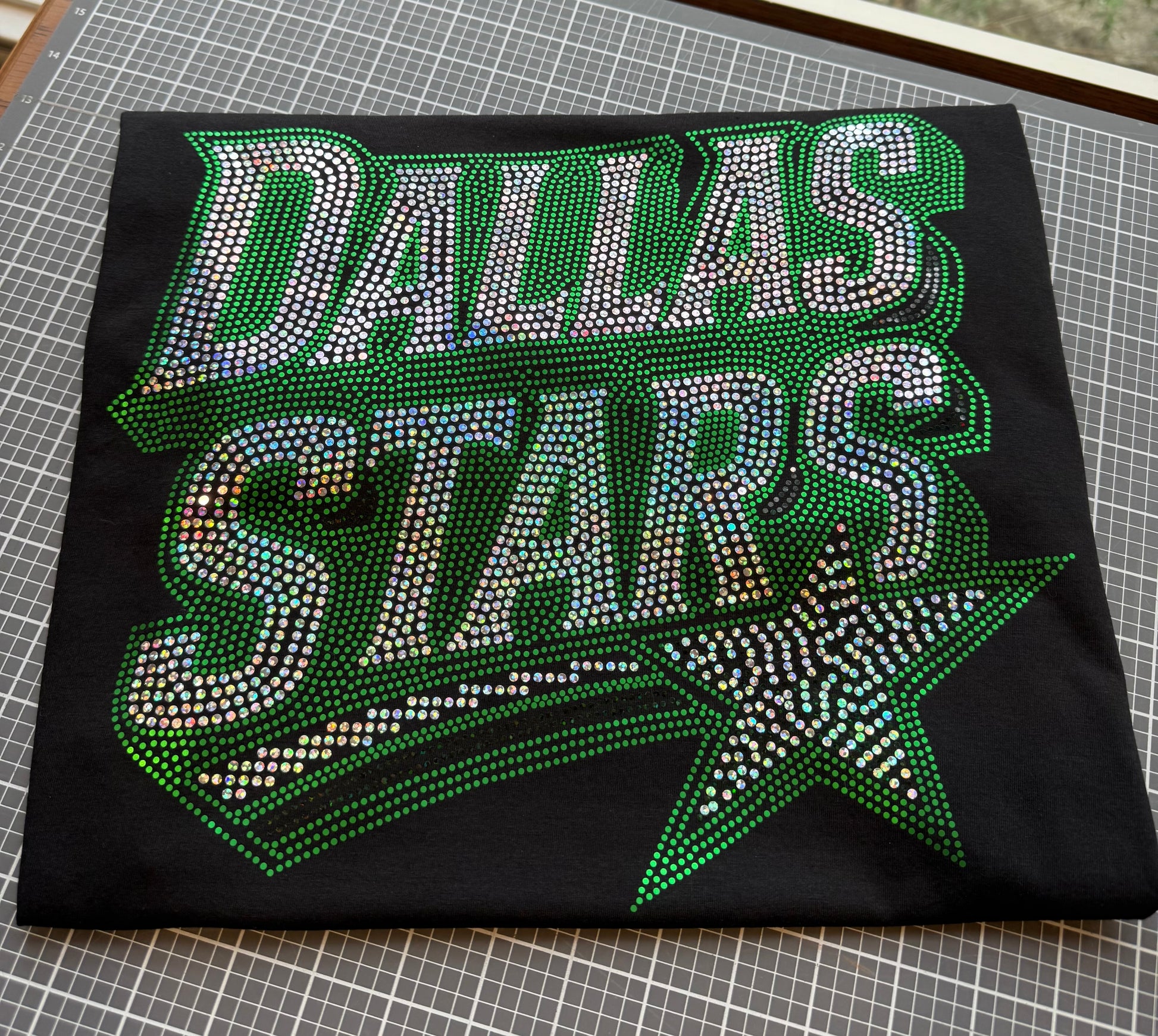 Dallas Stars Bling Tee, Hockey Bling T-Shirt, Dallas Hockey, Optional Personalization Name & Number Tee! - Stitch N Bling