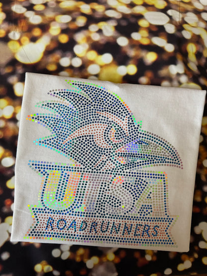 UTSA Roadrunners Texas University! University of Texas at San Antonio College Bling/Sports University Sparkle/Texas Sports Bling Tee or Tank - Stitch N Bling