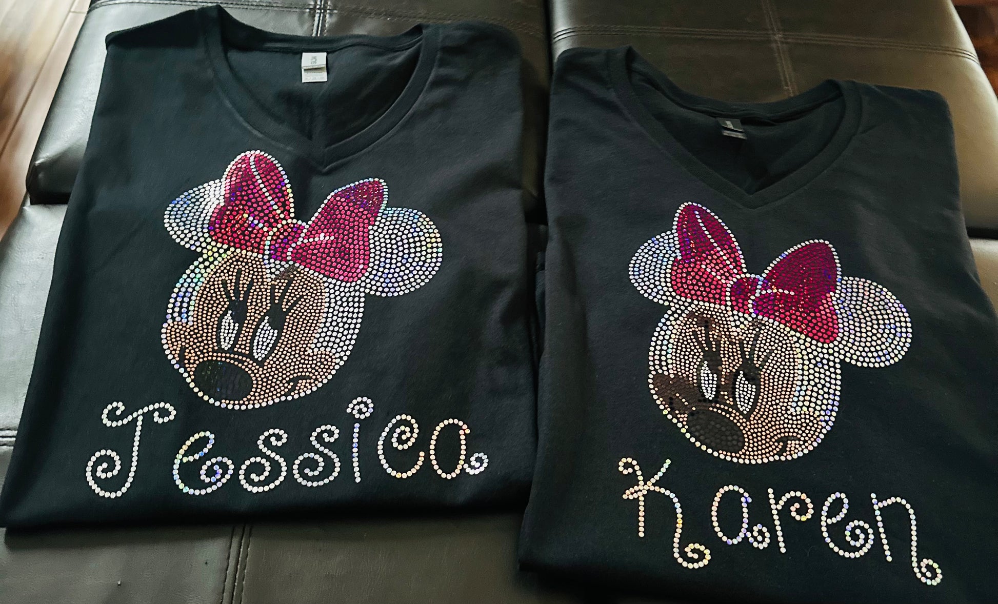 Personalized Mouse Bling/ Girl Mouse Tee/ Children & Adult Sizes Available, Sweatshirts / Free Personalization - Stitch N Bling