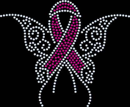 Awareness Butterfly Bling Tee / Alzheimer, Cancer Ribbon Awareness Bling Tee / Choose your Ribbon color bling! / Support T-Shirt, Sweatshirt, Tee or Long Sleeve! - Stitch N Bling