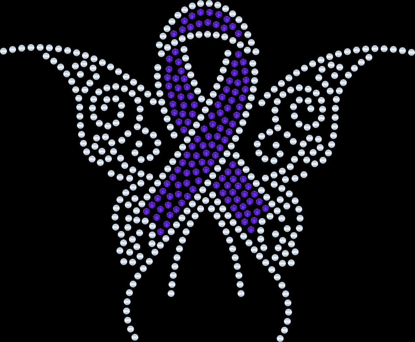 Awareness Butterfly Bling Tee / Alzheimer, Cancer Ribbon Awareness Bling Tee / Choose your Ribbon color bling! / Support T-Shirt, Sweatshirt, Tee or Long Sleeve! - Stitch N Bling