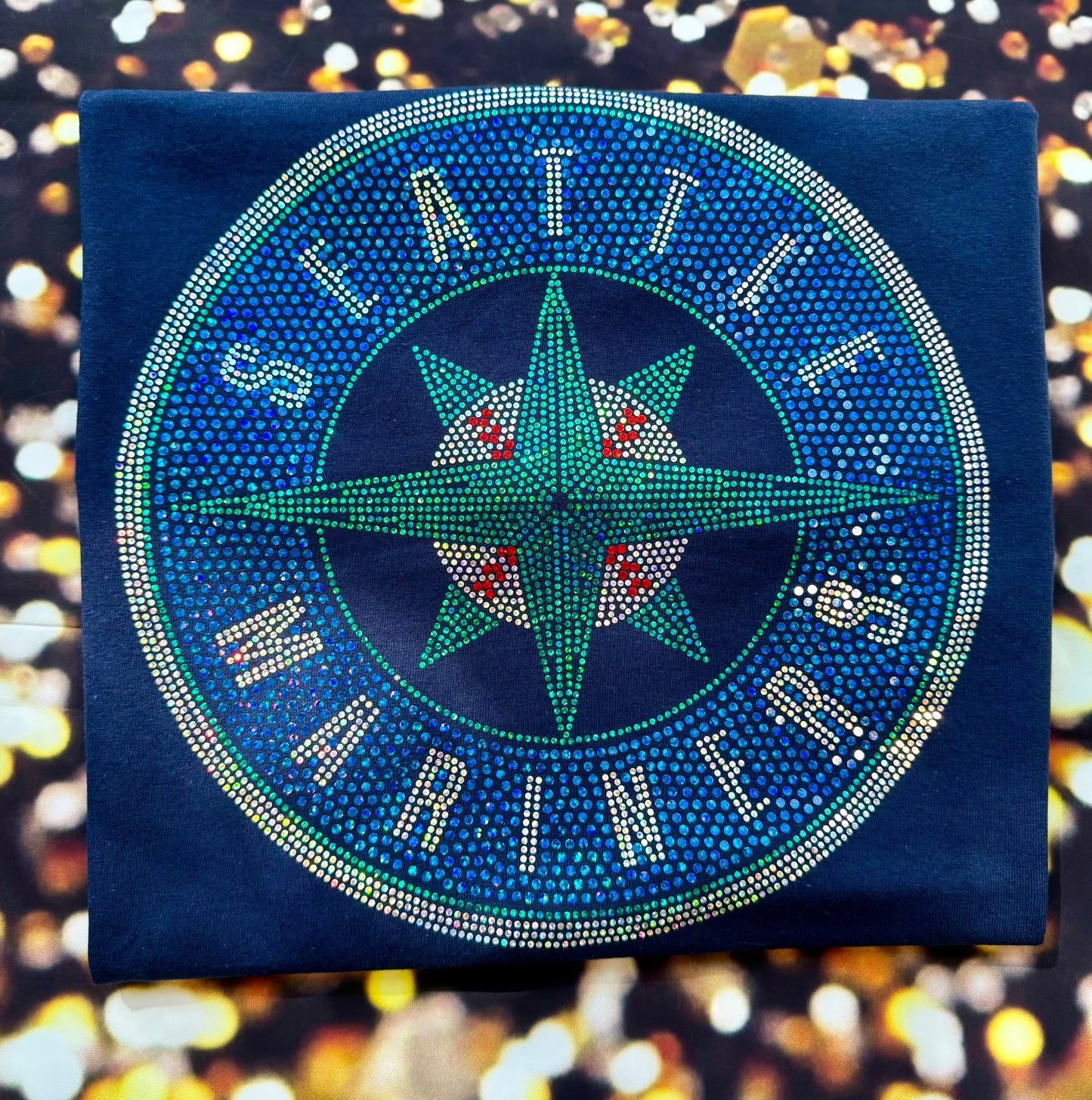 Seattle Mariners Bling / Baseball Sparkle/ Mariners Sports Bling Navy or Black Tee! Sweatshirts and Long Sleeves Available! - Stitch N Bling
