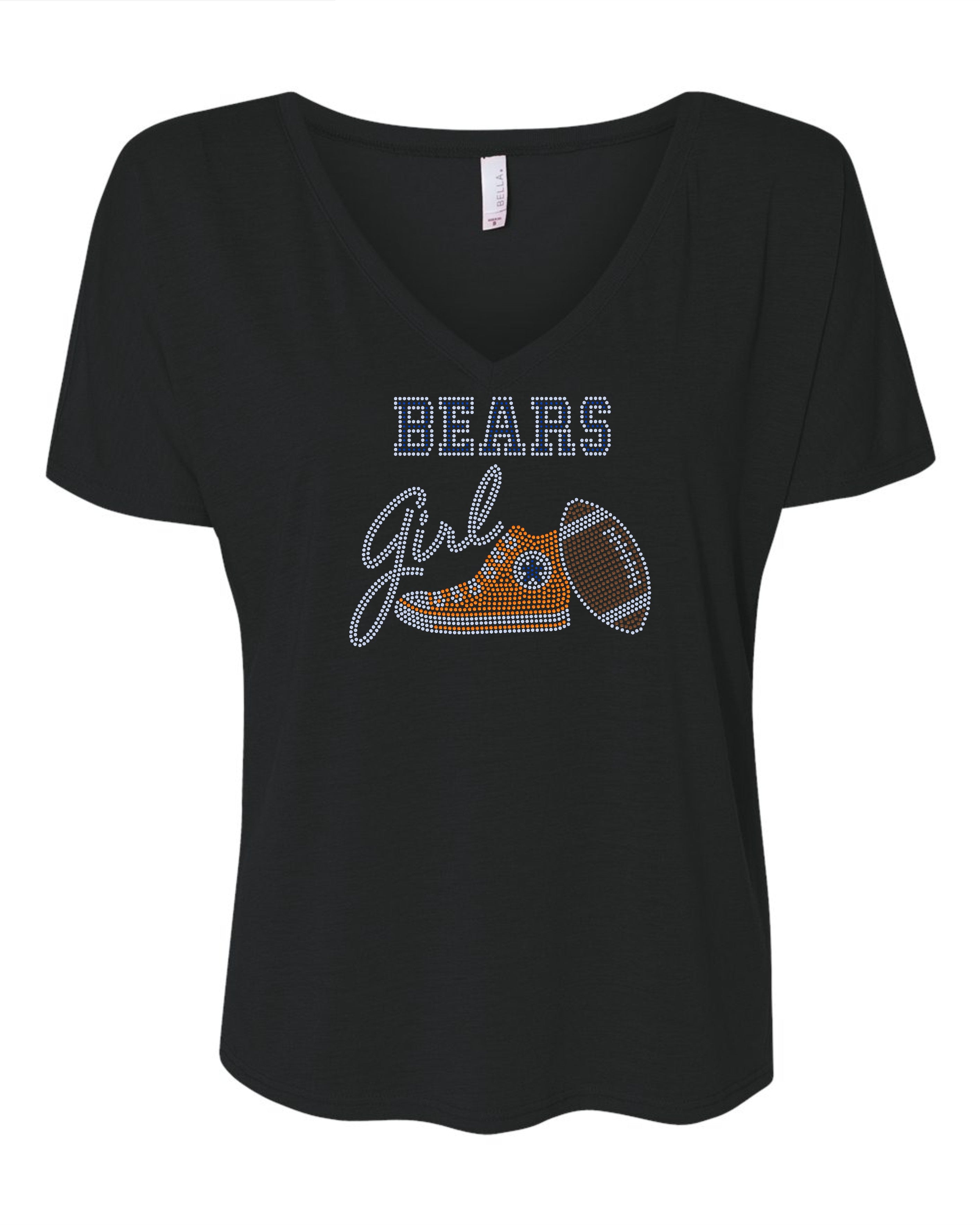 Personalized Chicago Bears Tee, Converse Tennis Shoe, Bears Girl, Personalization Optional! Long sleeve and Sweatshirts! - Stitch N Bling