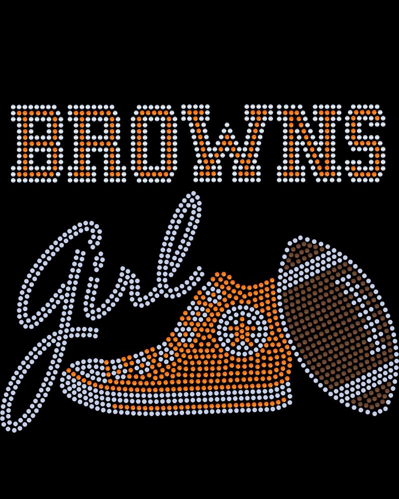 Cleveland Browns Girl Tennis Shoe Bling Apparel – Ladies V-Neck Tee, Unisex Crewneck, Ladies Long Sleeve V-Neck Shirt, Unisex Sweatshirt