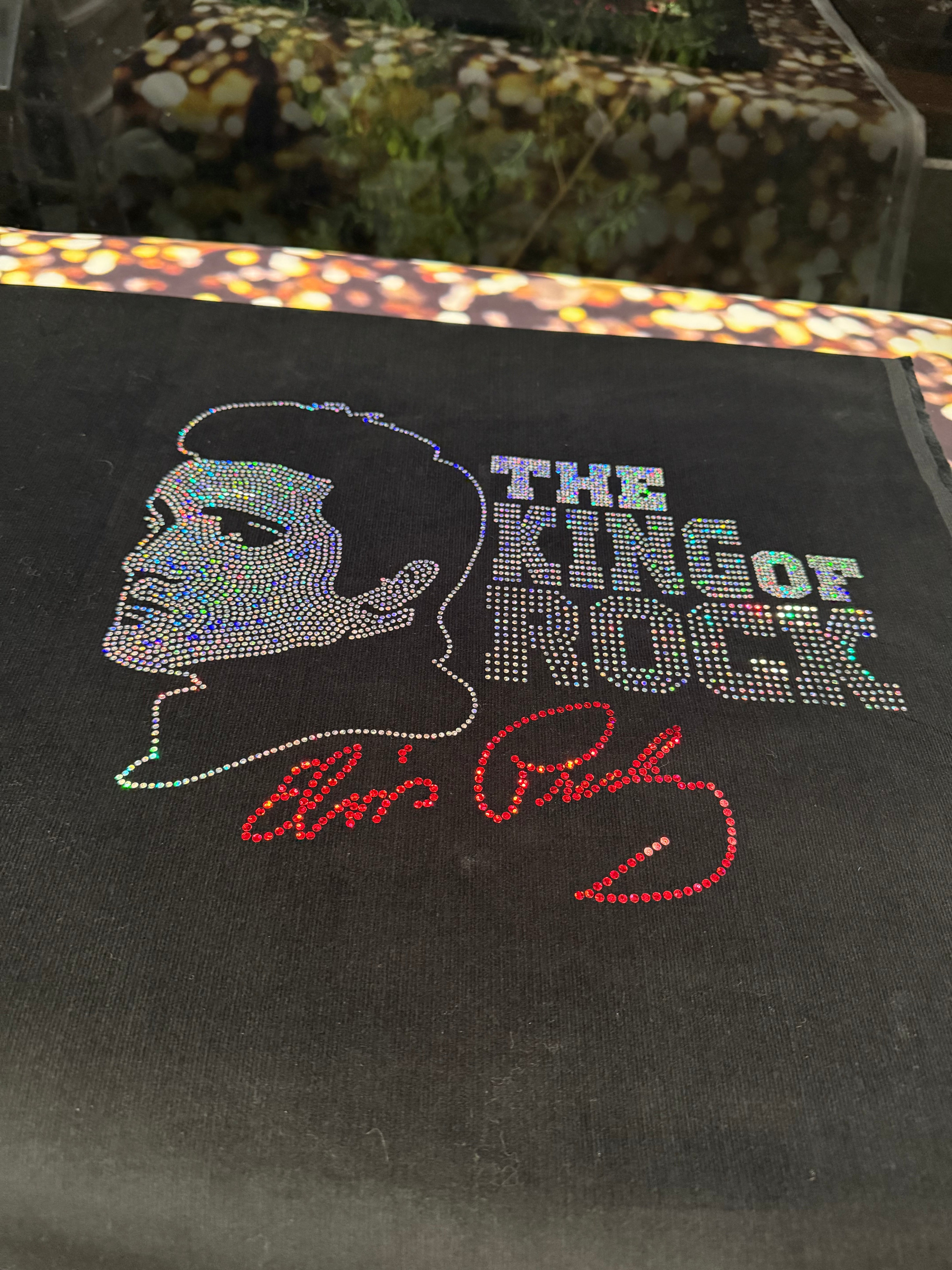 Elvis The King of Rock Bling Apparel – Ladies V-Neck Tee, Unisex Crewneck, Ladies Long Sleeve V-Neck Shirt, Unisex Sweatshirt