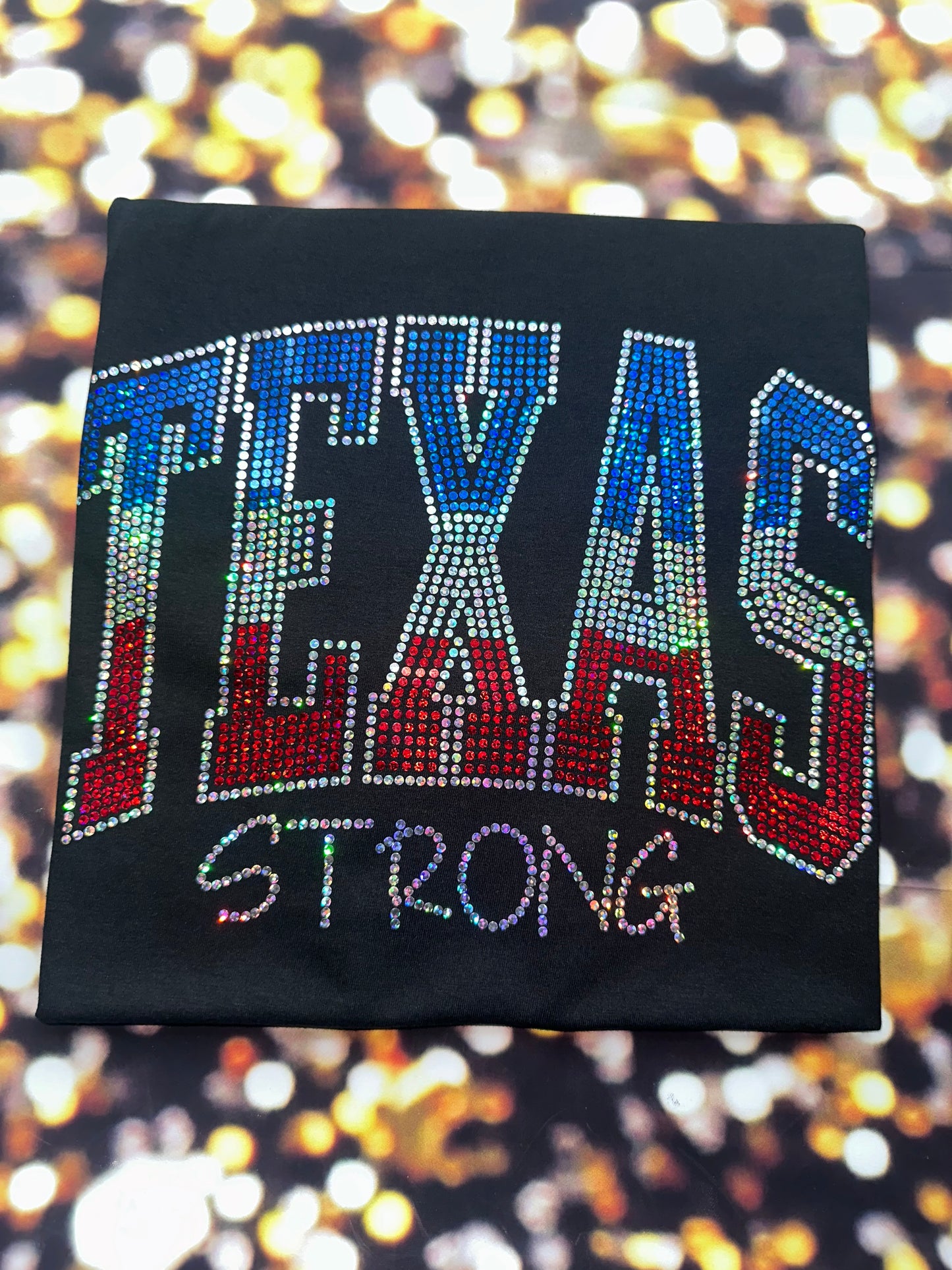 Texas Strong Red White and Blue Bling Shirt/State of Texas Sparkle Tee/ Texas Spirit Tee, Long Sleeve, Sweatshirt