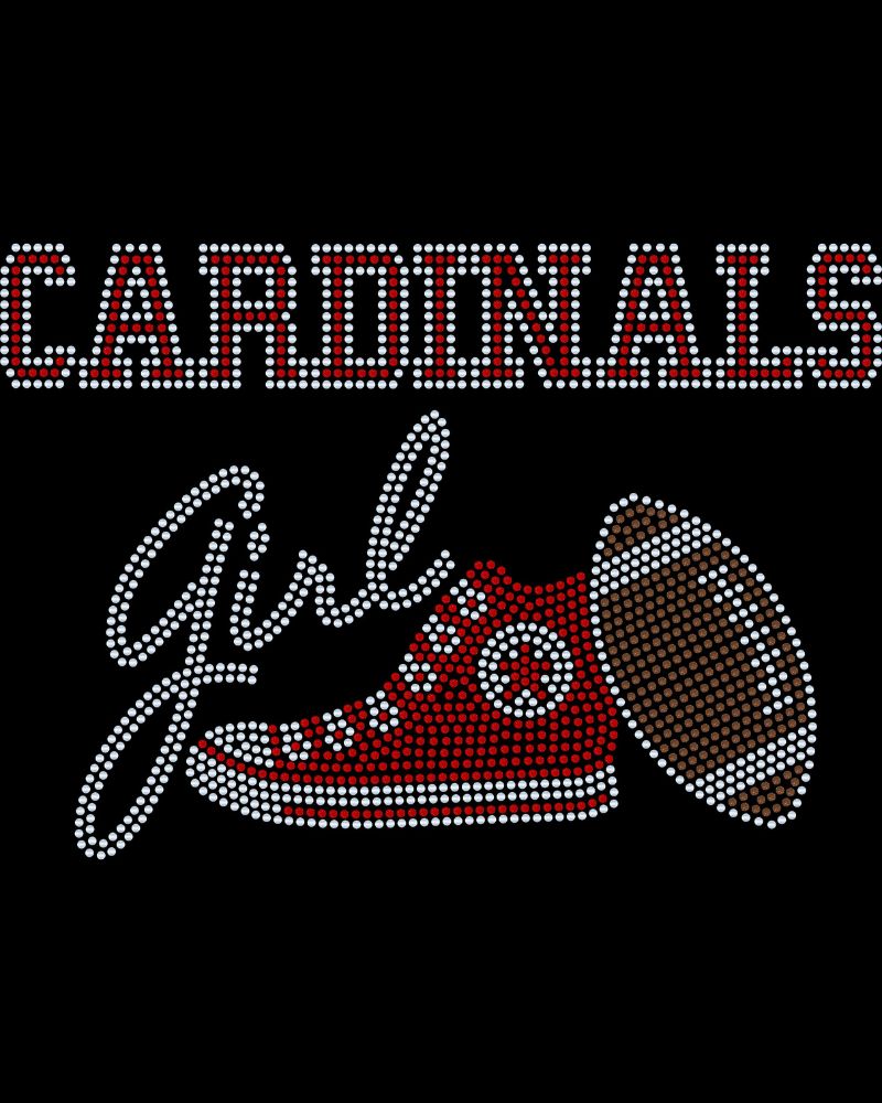 Arizona Cardinals Girl Tennis Shoe Bling Apparel – Ladies V-Neck Tee, Unisex Crewneck, Ladies Long Sleeve V-Neck Shirt, Unisex Sweatshirt
