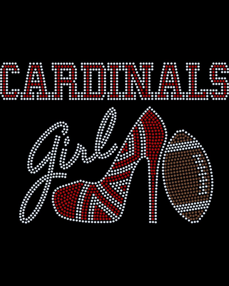 Arizona Cardinals  Girl High Heel Sparkle Apparel – Ladies V-Neck Tee, Unisex Crewneck, Ladies Long Sleeve V-Neck Shirt, Unisex Sweatshirt