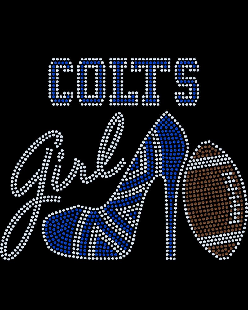 Indianapolis Colts Girl High Heel Bling Apparel – Ladies V-Neck Tee, Unisex Crewneck, Ladies Long Sleeve V-Neck Shirt, Unisex Sweatshirt
