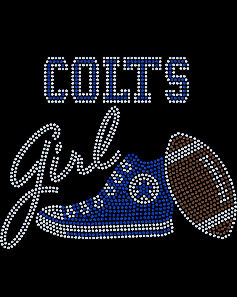 Indianapolis Colts Girl Tennis Shoe Bling Apparel – Ladies V-Neck Tee, Unisex Crewneck, Ladies Long Sleeve V-Neck Shirt, Unisex Sweatshirt