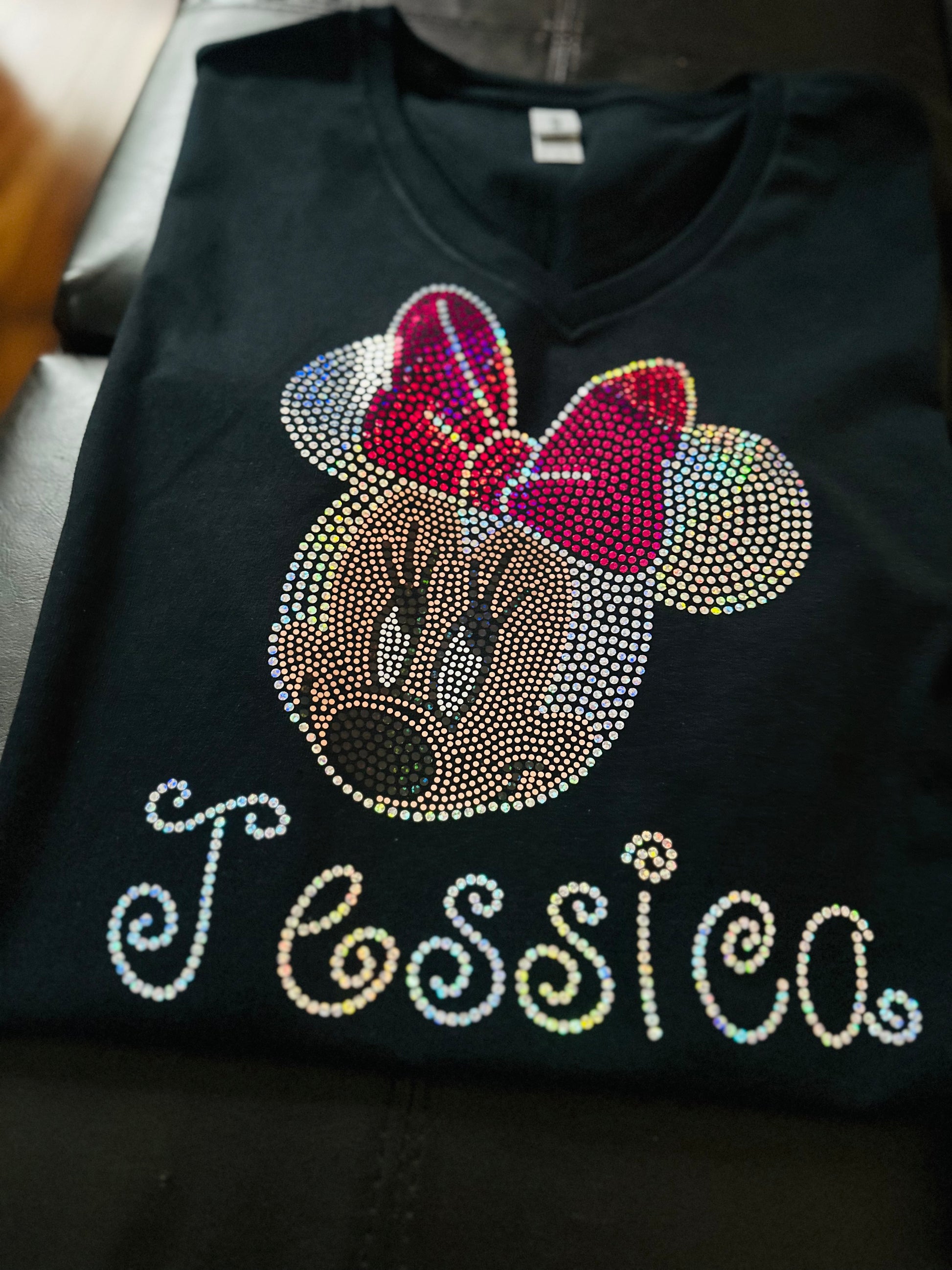 Personalized Mouse Bling/ Girl Mouse Tee/ Children & Adult Sizes Available, Sweatshirts / Free Personalization - Stitch N Bling