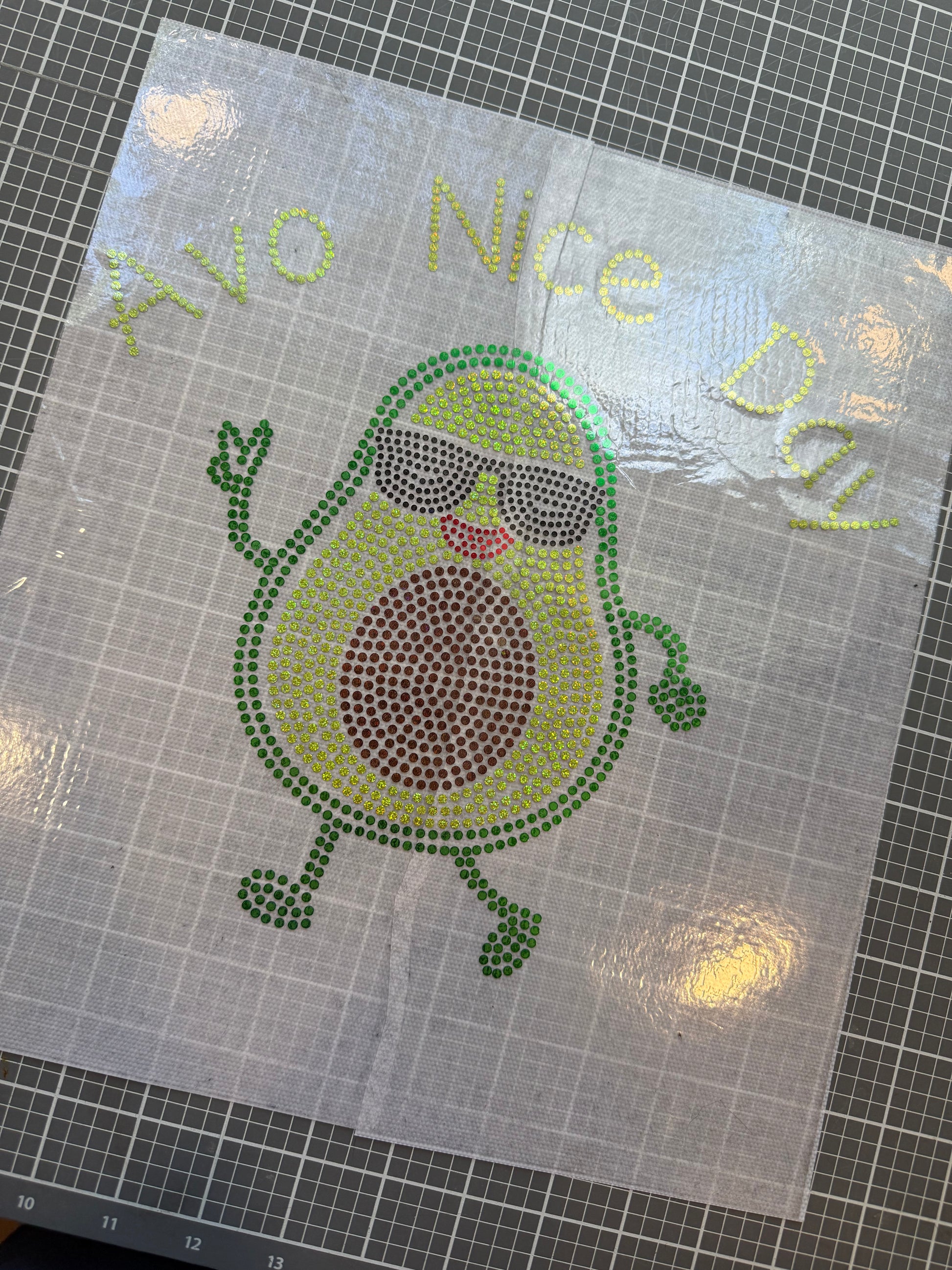 Avo Nice Day Bling Tee, Avocado Cute Tee / Fun Bling Tee Sparkly Spangle Tee - Stitch N Bling