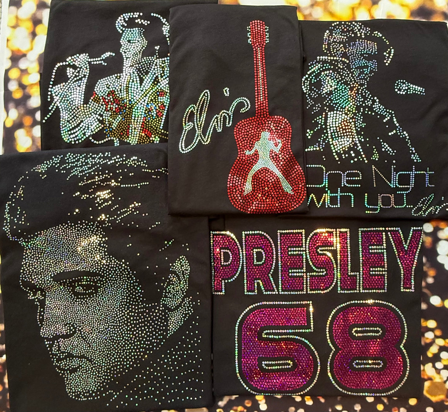 Elvis One Night With You BLING Spangle Tees, Tanks, Long Sleeve, Sweatshirts! Elvis 1968 Comeback Special Bling! Elvis Tank Top!