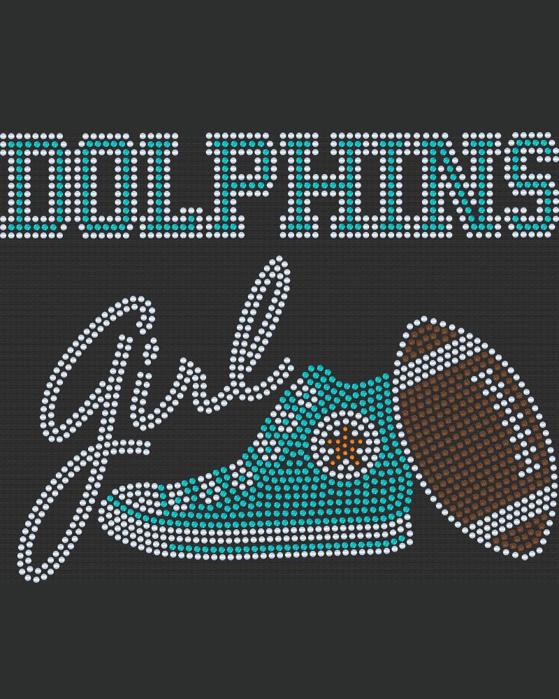Miami Dolphins Girl Tennis Shoe Bling Apparel – Ladies V-Neck Tee, Unisex Crewneck, Ladies Long Sleeve V-Neck Shirt, Unisex Sweatshirt