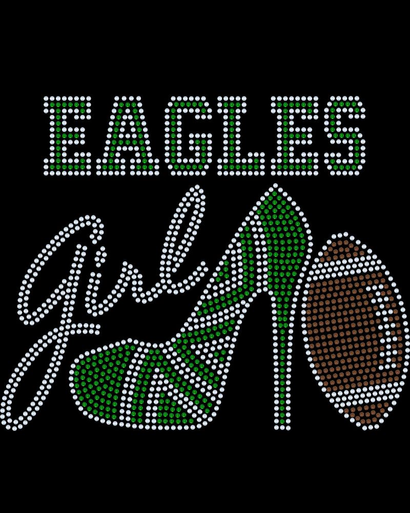 Philadelphia Eagles Girl High Heel Bling Apparel – Ladies V-Neck Tee, Unisex Crewneck, Ladies Long Sleeve V-Neck Shirt, Unisex Sweatshirt