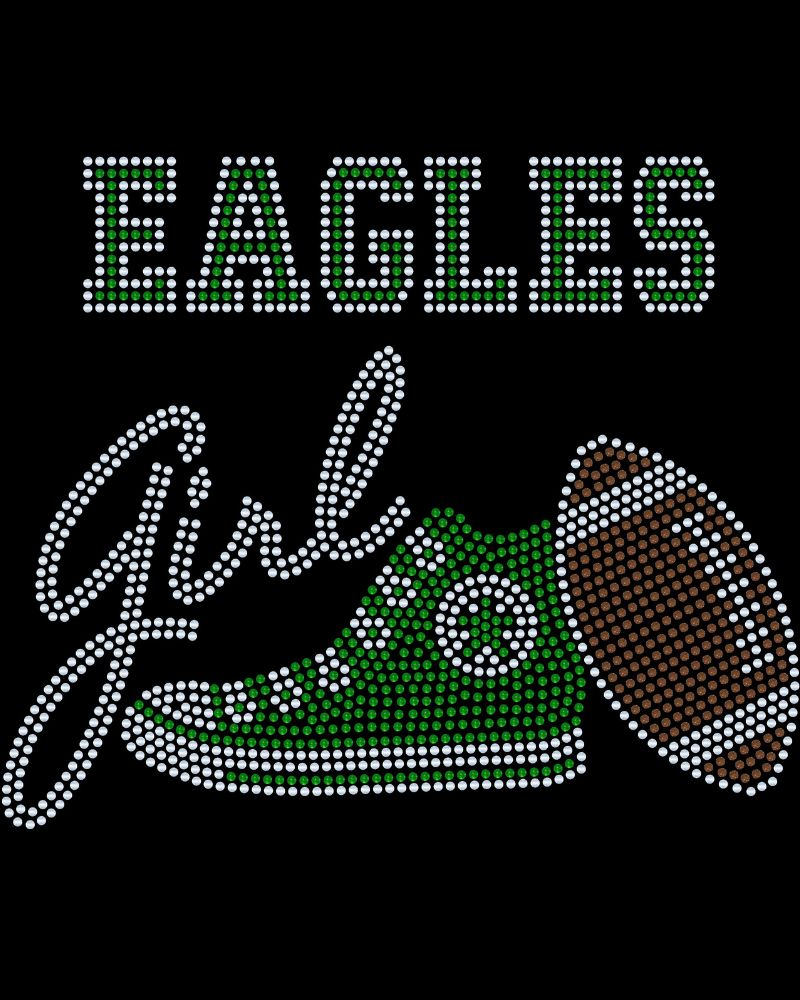Philadelphia Eagles Girl Tennis Shoe Bling Apparel – Ladies V-Neck Tee, Unisex Crewneck, Ladies Long Sleeve V-Neck Shirt, Unisex Sweatshirt