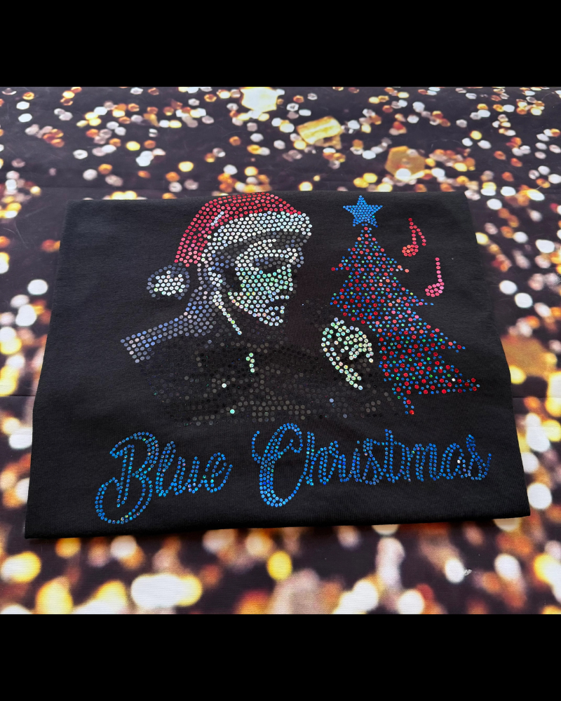 Elvis Blue Christmas tee sample