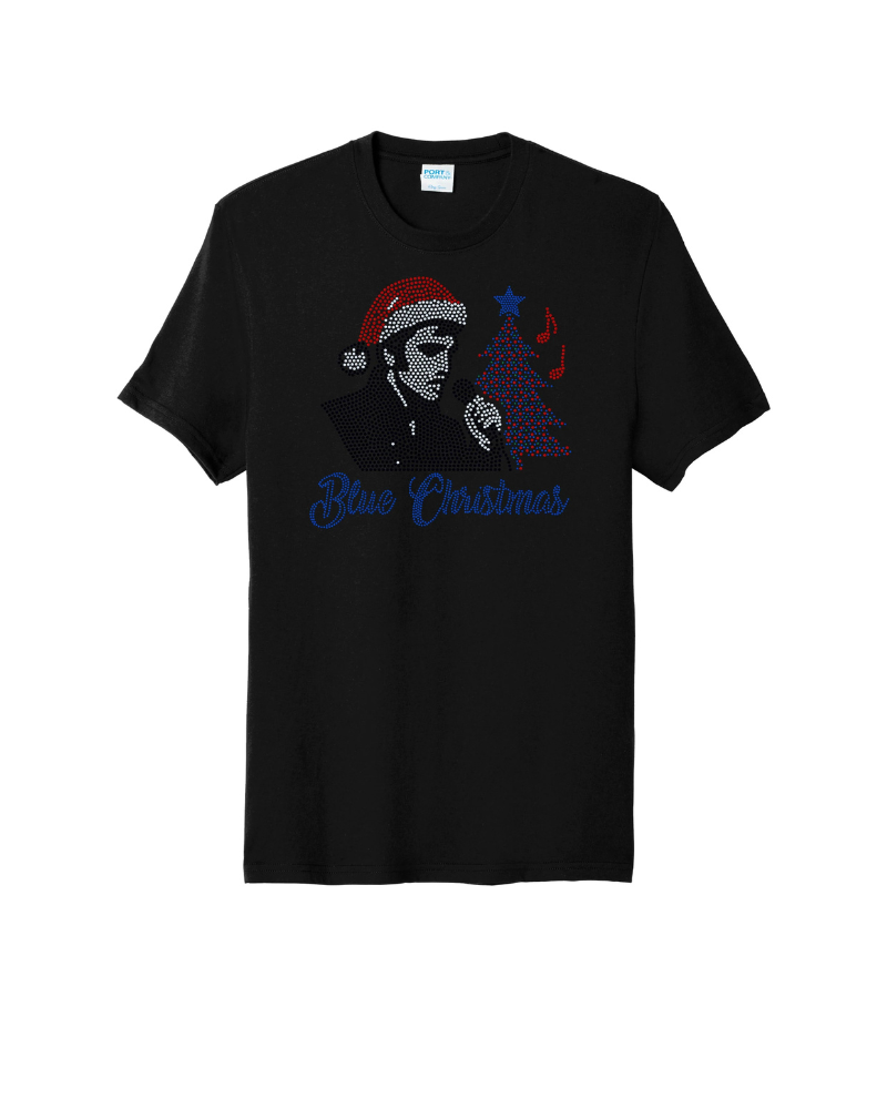Elvis blue Christmas on unisex crewneck 