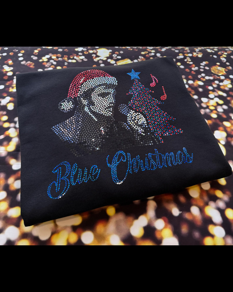 Blue Christmas Elvis Tee